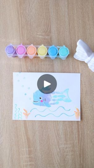 36K views · 8.1K reactions | Easy Shark Handprint craft idea | easy summer craft | handprint art ⁣⁣
 ⁣⁣
Supplies:⁣⁣
🦈watercolor paper⁣⁣
🦈PRIMO pastel tempera paints @primocolor_usa 
🦈Paint brushes | LuluMake | Cordeone · c’est pas une valse Tempera Paint, Kids Things To Do, Sensory Crafts, Ocean Crafts, Footprint Art, Handprint Craft, Kids Sensory, Easy Summer, Handprint Art