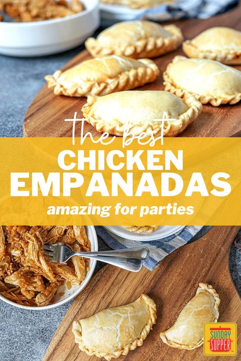 Chicken Hand Pie, Chicken With Caramelized Onions, Chicken Empanada Recipe, Using Leftover Chicken, Chicken Empanada, Chicken Hand Pies, Easy Empanadas Recipe, Chicken Empanadas, Empanadas Dough