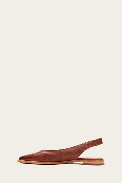 Kenzie Slingback | The Frye Company Leather Flats Women, The Frye Company, Flat Mules, Leather Flats, Hat Sizes, High Quality Leather, Modern Style, Kitten Heels, Shoes Flats