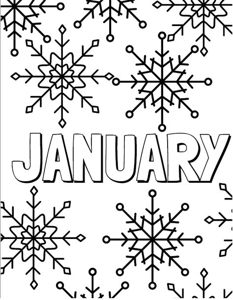 January Coloring Page--all the months of the year have a new coloring page in one easy (and free) download! Great for at home learning, preschoolers (PreK), or kindergarten kids. Months Of The Year Coloring Pages, January Coloring Pages, Morning Worksheets, January Colors, Holiday Worksheets, Cool Calendars, Messy Crafts, Printable Preschool Worksheets, January To December