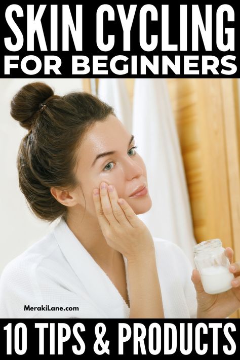 Skin Cycling for Beginners | 10 Tips and Products for Flawless Skin | What is skin cycling? What are the benefits? And how do I get started? In this post, we answer all of this - and more! Skin cycling is all about alternating the skincare products you use during your nighttime skincare routine to maximize the results of your fav anti-aging skincare products (think: exfoliators, acids, and retinoids) without causing skin irritation. Click to learn how to create your own skin cycling routine! Best Facial Routine Skincare, Skincare Routine For 40s Anti Aging, Skin Recycling Routine, What Is Skin Cycling, Skin Cycling Routine Products, Skin Cycling Routine, What Is Skin, Skin Cycling, Nighttime Skincare Routine