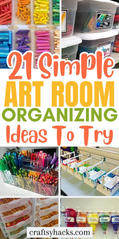 These craft room organization tips make finding your supplies a breeze. These genius storage ideas for art supplies help you keep paints, markers, and tools neatly sorted. Whether you have a dedicated studio or a small corner, these art studio organizing hacks maximize every inch of your space. Art And Crafts Storage Ideas, Organizing Arts And Crafts Supplies Storage Ideas, Scissor Storage Ideas Classroom, Wall Shelves For Art Supplies, Art Closet Storage, Organizing Ideas Art Supplies, Art Supply Storage Ideas Diy, Art Room Supply List, Scissors Storage Ideas