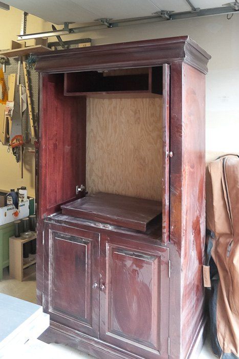 Armoire Repurpose, Armoire Painted, Armoire Diy, Armoire Tv, Furniture Repurposing, Armoire Makeover, Tv Armoire, Diy Furniture Redo, Cabinet Makeover