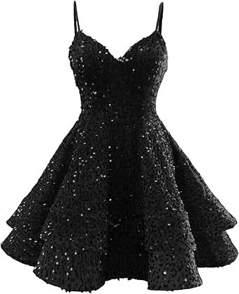 Hoco Black Dresses, Black Sparkly Dress Short, Sparkly Birthday Dress, Snowball Dresses, Short Sparkly Dresses, Cocktail Party Gowns, Black Quinceanera, Quinceanera Theme, Hoco 2024