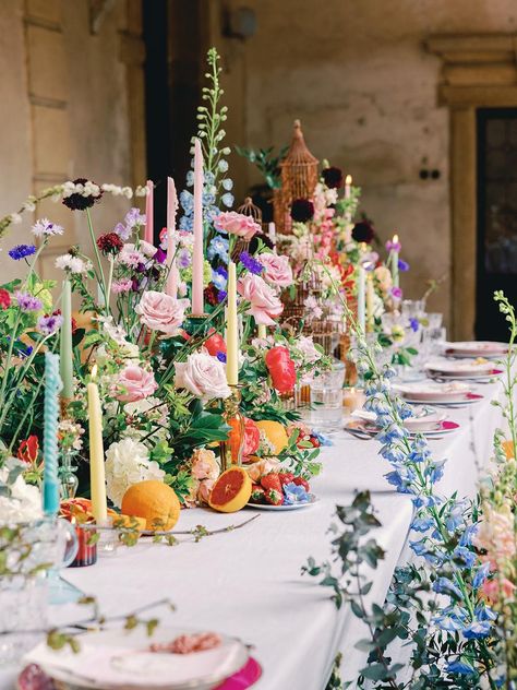 Exploring Explosions of Color With Wedding Inspiration At Villa Della Torre Colorful Italian Wedding, Painting A Landscape, 21 Diner, Garden Party Theme, Spring Baby Shower, Table Scape, Blushing Bride, Wedding Designer, Blush Bride