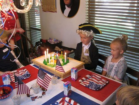 American Revolution Birthday Party Ideas | Photo 15 of 15 George Washington Birthday Party, History Birthday Party, Presidential Birthday Party, History Themed Party, American Birthday Party, February Homeschool, American Revolution Activities, American Themed Party, George Washington Birthday