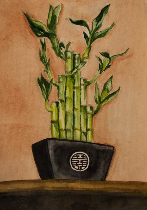 Lucky Bamboo; first steps in watercolor Bamboo Art Painting, Bamboo Painting, Lucky Symbols, Bamboo Art, Lucky Bamboo, Big Bang, Art Tutorials, Art Painting, Art Inspiration