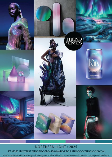 Trend Moodboards – Trendsenses Kevin Germanier, Trend Prediction, Moodboard Fashion, 2025 Trends, Shantanu And Nikhil, Trends 2025, Trend Forecast, Northern Light, Graphic Design Trends