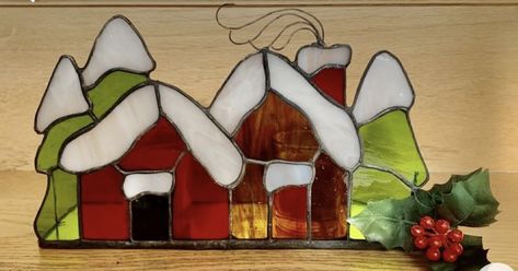 Stained Glass Candle Holders, Glass Cabin, L'art Du Vitrail, Stained Glass Candles, Fused Glass Artwork, Stained Glass Ornaments, Stained Glass Christmas, Stained Glass Flowers, Stained Glass Diy