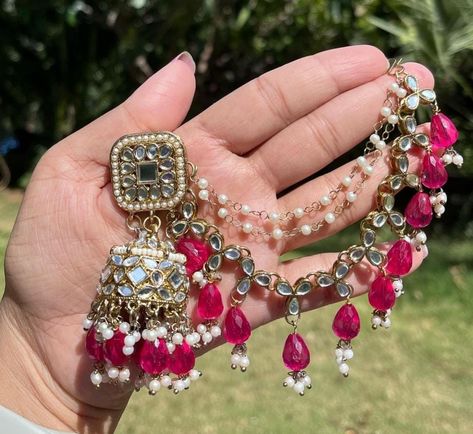 Bahubali Jhumka Earrings, Bahubali Jhumka, Rajput Jewellery, Bridal Fashion Jewelry, Earrings Design, Gold Necklace Set, Mahi Mahi, Jhumka Earrings, Bridal Fashion