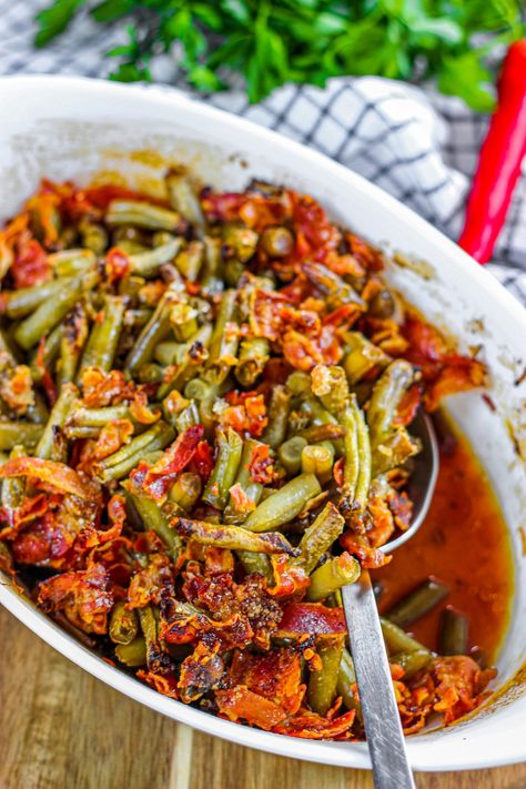 Crack Green Beans - From Gate To Plate Cowboy Green Beans, Green Beans With Bread Crumbs, Cracker Barrel Green Beans Recipe, Bbq Green Beans, Brown Sugar Green Beans, Soy Sauce Green Beans, Cracked Green Beans, Crockpot Green Beans, Peas Rice