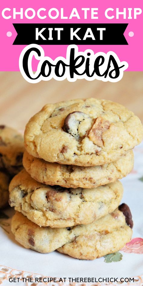 Kitkat Cookies, Kit Kat Cookies, Ultimate Chocolate Chip Cookies Recipe, Soft Chewy Cookies, Kit Kat Bars, Ultimate Chocolate Chip Cookie, Scrumptious Food, Chewy Cookies, Soup Recipes Slow Cooker