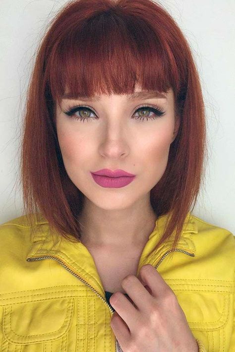 Red Bob Hair, Latest Bob Hairstyles, Stacked Bob Hairstyles, Bob Hairstyles With Bangs, Choppy Bob Hairstyles, Bob Haircut With Bangs, Top Hairstyles, Bob With Bangs, Long Bob Hairstyles