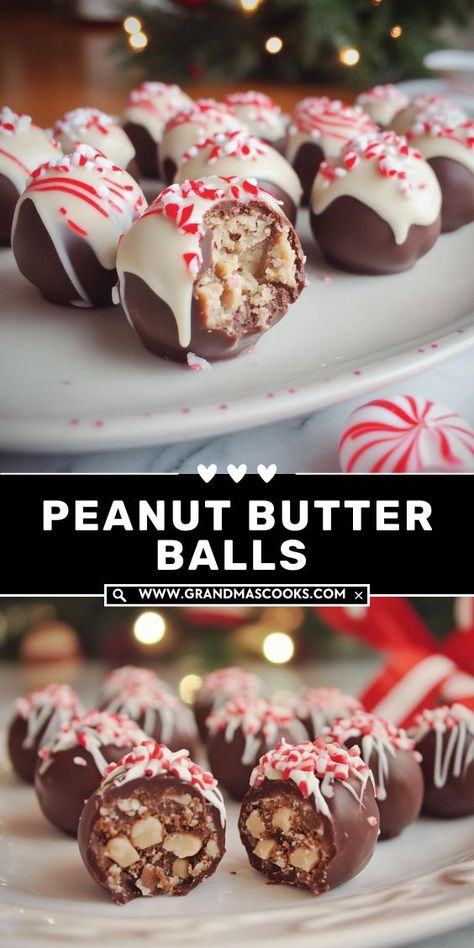 These Peanut Butter Balls with Peppermint are a dreamy combination of peanut butter, chocolate, and minty goodness. A simple, no-bake treat that brings holiday flavors together in every bite! Peanut Butter Chocolate Balls, Peanut Butter Balls Recipe, Christmas Sweet Treats, Butter Balls, Mint Candy, Peanut Butter Balls, Peanut Butter Chocolate, Graham Cracker Crumbs, No Bake Treats