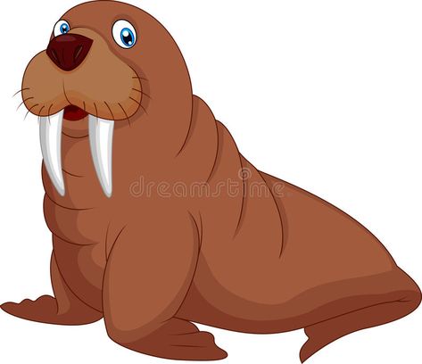 Walrus Cartoon, Walrus Drawing, Cartoon Walrus, Baby Walrus, Cartoon Sea Animals, Inkscape Tutorials, Polar Animals, Character Design Girl, Drawing Cartoon Characters