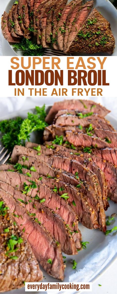 Air Fryer London Broil Steak, Too Round London Broil, Ninja Foodi London Broil Recipes, Beef Round London Broil Recipes, Beef Round Top London Broil Boneless, Beef Top Round Steak Recipes Air Fryer, London Broil Air Fryer Recipe, Air Fryer Recipes Easy Dinner Beef, Air Fryer London Broil Recipes