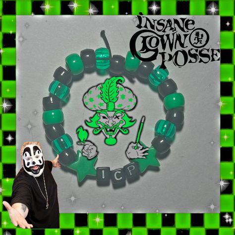 Green Kandi Bracelets, Silly Bracelet Ideas, Matching Kandi Bracelet Ideas, Single Kandi Ideas, Kandi Singles Ideas, Kandi Cuff Ideas, Icp Juggalo, Kandi Jewelry, Kandi Singles