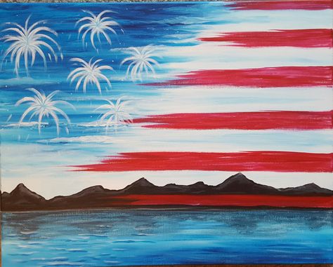 Patriotic Wall Art Canvas Art Dental Office Decor Acrylic Veterans Day Paintings, Patriotic Paintings, American Flag Painting, Patriotic Wall Art, American Flag Art, Patriotic Art, Wine And Canvas, Flag Painting, Paint Nite