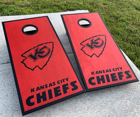 Red/Black Kansas City Chiefs Cornhole Boards made by 425 Custom Works. If you're wanting a new cornhole board set, please message or email us at 425customworks@gmail.com to get a quote today! For more pictures, to see more stuff we build and to watch for specials we have, make sure to Like & Follow our Facebook page 425 Custom Works!
https://www.facebook.com/425customworks/ Kansas City Chiefs Cornhole Boards, Chiefs Cornhole Boards, Nfl Logos, Cornhole Boards Designs, Custom Cornhole Boards, Board Designs, Cornhole Board, Corn Hole, Nfl Logo