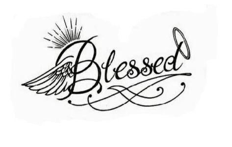 Blessed Tattoo Stencil, Blessed Tattoo For Men, Blessed Tattoo Design, Blessed Tattoo Ideas, Name Tattoo On Hand, Blessed Tattoo, Tattoo Name Fonts, Blessed Tattoos, Tattoo Lettering Design