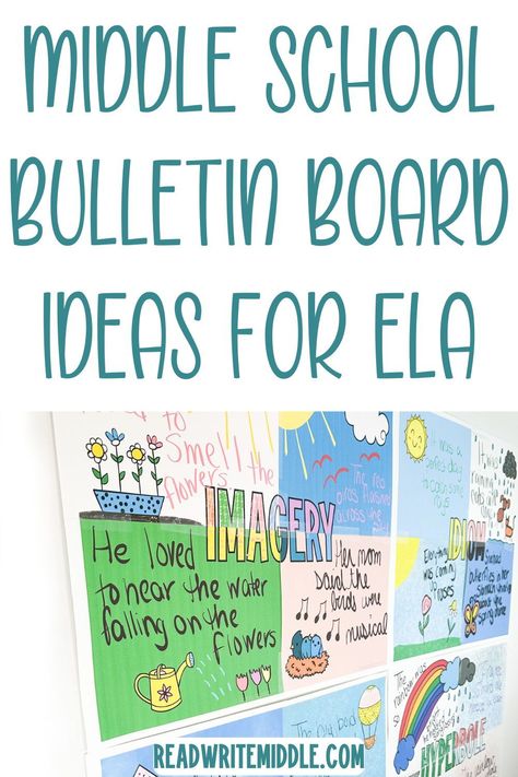 If you want to create a spring bulletin board for your middle school ELA classroom but don't know where to start, I've got you covered! These spring bulletin board ideas for middle school are the best way to bring a little bit of spring into your classroom. Spring reading bulletin boards and reading spring bulletin boards make the perfect addition to any middle school ELA classroom! These spring classroom decor ideas are the best way to brighten up your middle school reading classroom. Middle School Student Work Display, Ela Bulletin Boards Elementary, Bulletin Boards For Middle School, Middle School English Bulletin Boards, Ela Bulletin Boards Middle School, Middle School Bulletin Board Ideas, Middle School Bulletin Board, Middle School Reading Classroom, Spring Bulletin Board Ideas