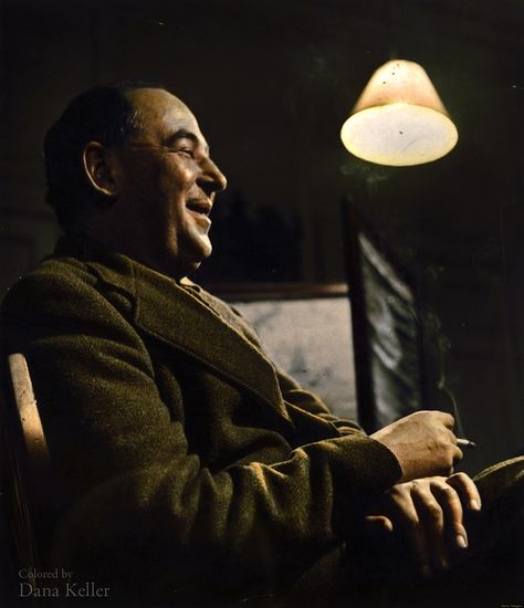 CS Lewis ca 1950 Died this day in 1963 less than an hour before the assassination of President Kennedy C.s. Lewis, Clive Staples Lewis, Mere Christianity, Cs Lewis Quotes, The Four Loves, Colorized Photos, History Images, C S Lewis, Cs Lewis