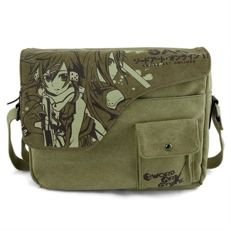 Bonamana Japanese Anime Cosplay Shoulder Bag School Bag Messenger Bag Crossbody Pack (Sword Art Online): Amazon.co.uk: Luggage Cooler Style, Shoulder Bags For School, Otter Box, Daily Bag, Anime Merchandise, Canvas Messenger Bag, Cute Bags, Shoulder Messenger Bag, Japanese Anime