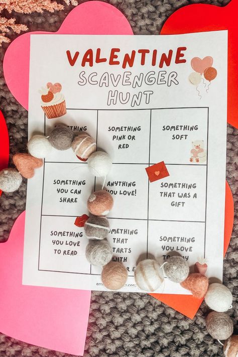 Family Activities At Home, Valentine Activity, Emotional Activities, Activities With Kids, Social Emotional Activities, Winter Activity, Nursery Activities, Scavenger Hunt For Kids, Valentine's Day Games