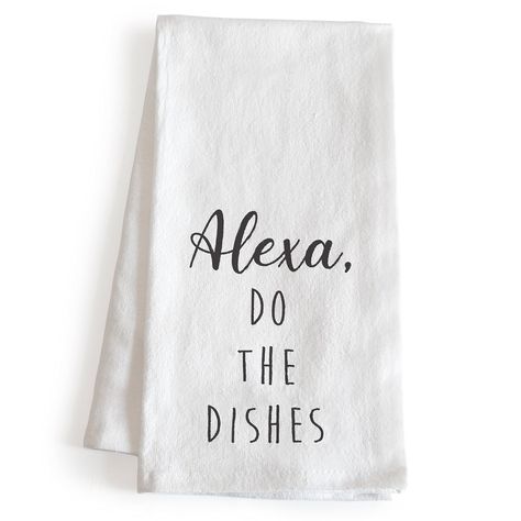 PRICES MAY VARY. Bring joy to your kitchen with our Alexa Do the Dishes towel and get a quick laugh from guests; Novelty tea towels brighten your happy place as you cook and celebrate The perfect housewarming novelty gift for kitchen, our 18x24 inch funny dish towel with saying is a funny hand towel that anyone can appreciate Line trays with our Alexa dish towel with funny designs or use this kitchen funny dish towel as hot pad; Wipe hands or water droplets using our flour sack dish towel kitche Corks Are For Quitters, Funny Tea Towels, Flour Sack Dish Towels, Kitchen Quotes, Cotton Hand Towels, Kitchen Humor, Flour Sack Towels, Washing Dishes, Wash Your Hands