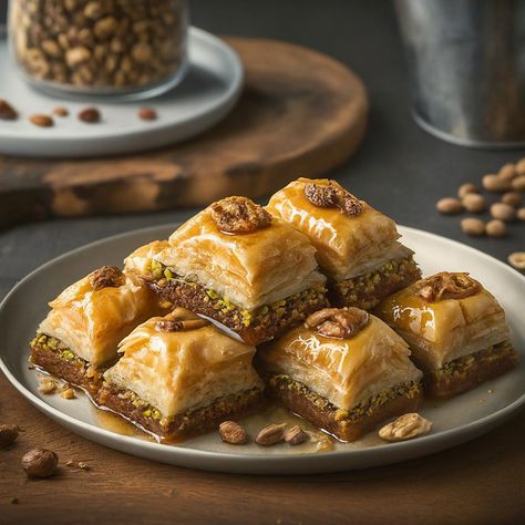 Mixed Nuts Greek Baklava Recipe - Instacart Greek Baklava Recipe, Greek Baklava, Phyllo Pastry, Baklava Recipe, Honey Syrup, Mixed Nuts, Baklava, Greek Recipes, Syrup