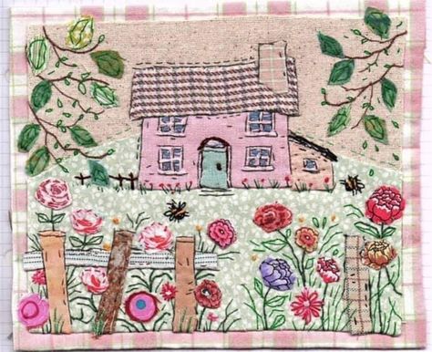 Sharon Blackman, Framed Fabric Art, Stitch Diy, 3d Collage, Stitching Ideas, Textile Art Embroidery, Fiber Art Quilts, Embroidery Sampler, Fabric Cards