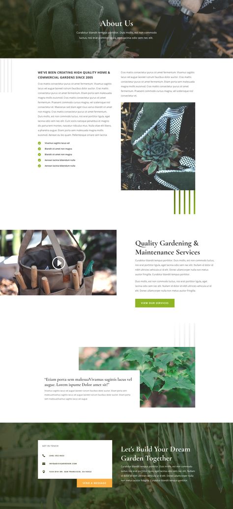 Get a FREE Gardener Layout Pack for Divi Divi Layouts, Functional Garden, Love For Nature, Divi Theme, Garden Maintenance, Elegant Themes, Cool Themes, Custom Icons, Web Layout