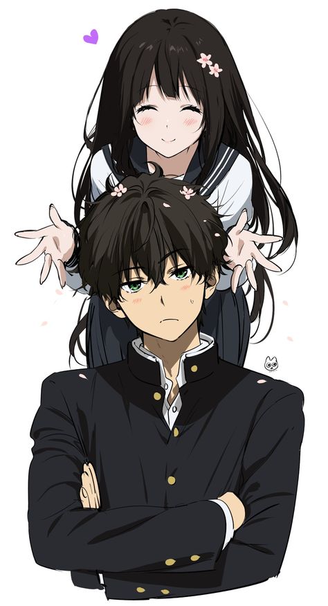 Hyouka Chitanda, Anime Love Couple, Dessin Adorable, Cool Anime Pictures, Anime Couples Drawings, Anime Sketch, الرسومات اللطيفة, Anime Background, Cute Anime Couples