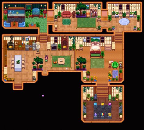 Interior - My humble abode - year 9 - first playthrough - vanilla//no mods - house layout | Stardew Valley Forums Stardew Valley House Interior, Stardew Layout, Stardew Valley House, Stardew Ideas, Stardew Valley Layout, Stardew Valley Tips, Stardew Valley Farms, Lucario Pokemon, Cream Walls