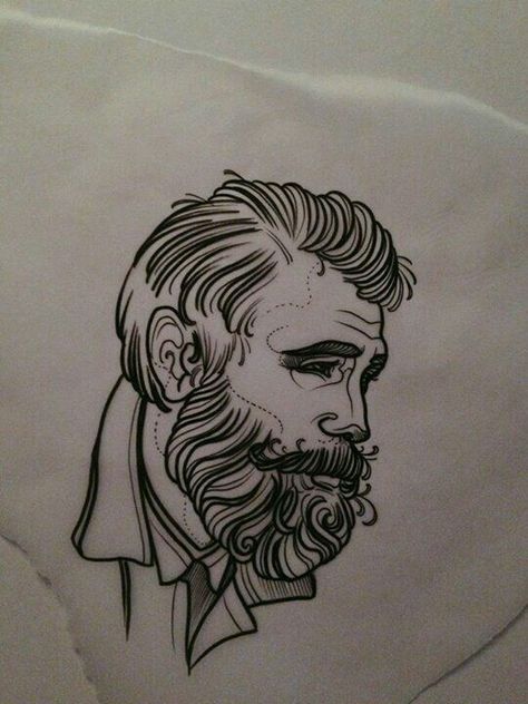 Autumn Tattoo, Man Tattoo, Man Beard, Quality Tattoo, Man Face, Beard Tattoo, Sailor Jerry, Bearded Man, New Tattoo