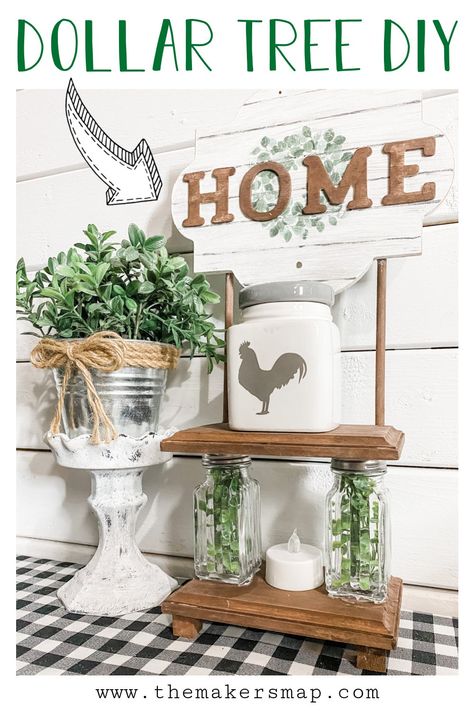 Farmhouse Style - Everyday DIY Decor Dollar Tree Style Diy Farmhouse Ideas, Summer Mantle, Salt Shakers, Farmhouse Crafts, Diy Dollar Tree Decor, Dollar Tree Decor, Dollar Tree Diy Crafts, Diy Dollar Store Crafts, Diy Farmhouse Decor