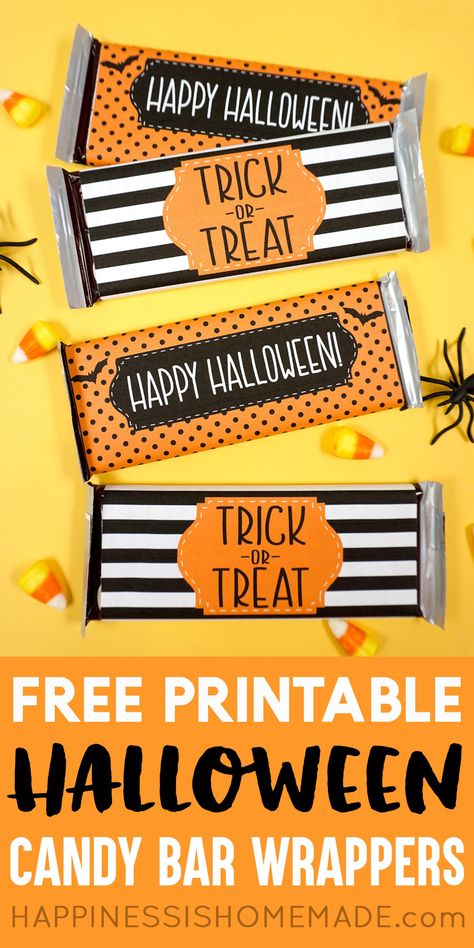 Halloween Candy Wrappers, Halloween Candy Bar Wrappers, Sweet Halloween Treats, Candy Bar Covers, Halloween Candy Bar, Cute Halloween Treats, Candy Bar Wrapper Template, Hershey Bar Wrappers, Free Printable Halloween