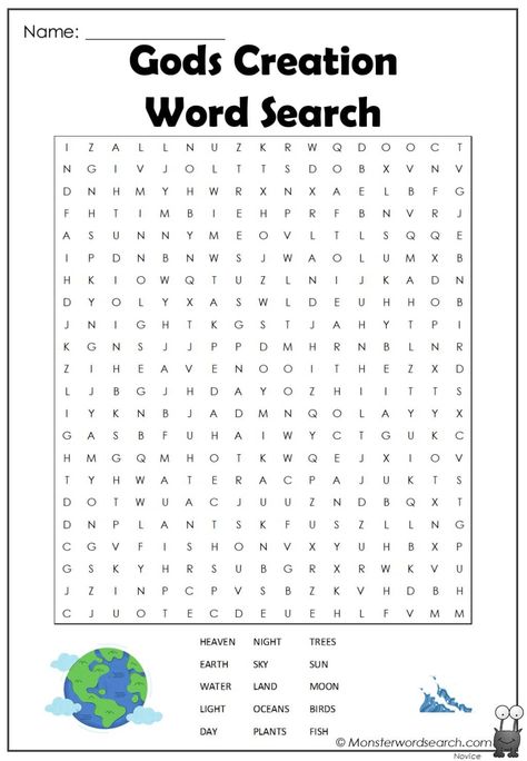 cool Gods Creation Word Search Days Of Creation Worksheet, Creation Coloring Pages Printables Free, Creation Word Search, Days Of Creation Activities, 7 Days Of Creation Craft, Biblical Games, God Is Creator, Gods Creation Crafts, Days Of Creation Printable