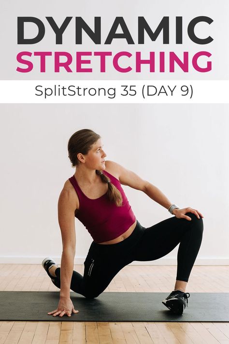 Support muscle recovery, increase flexibility and mobility, and prevent injury with this guided, 10-minute dynamic stretching and mobility workout! A great warmup routine and 10 dynamic stretches for runners to do daily to stretch the legs and keep the hips aligned. Use this as a warm up routine before your next run!! This workout video is DAY 9 of our SplitStrong 35: FREE 2-Week Workout Program at home with dumbbells! Dynamic Leg Warm Up, Daily Mobility Routine, Stretches Routine, Curvy Workout, Leg And Back Workout, 2 Week Workout, Mobility Program, Dynamic Warmup, Dynamic Stretching Exercises