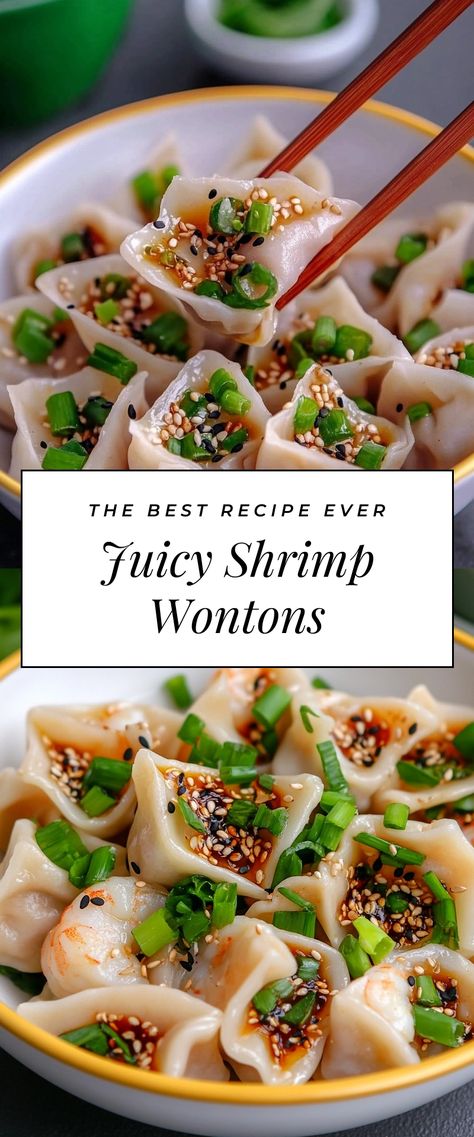 Image for Juicy Shrimp Wontons Shrimp Wonton Recipes, Fluffy Shrimp, Shrimp Wontons, Shrimp Wonton, Impressive Appetizers, Wonton Recipes, Juicy Shrimp, Dipping Sauces, Easy Shrimp