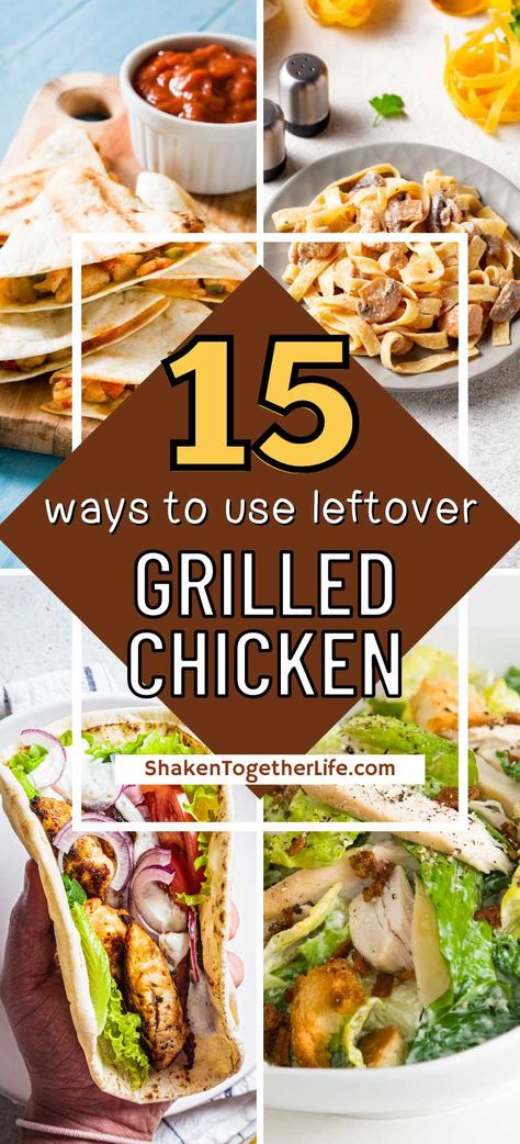 Looking for a tasty way to use leftover grilled chicken recipes? These 15 meals are the perfect ways to use your leftover chicken! What Can I Make With Leftover Chicken, Leftover Barbecue Chicken, Ways To Use Leftover Chicken, Uses For Leftover Chicken, What To Do With Grilled Chicken, Recipe With Leftover Chicken, Leftover Diced Chicken Recipes, Recipes With Leftover Grilled Chicken, What To Make With Grilled Chicken