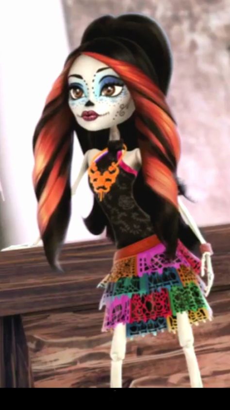 Skelita Calaveras Aesthetic Outfit, Skelita Calaveras Costume, Skelita Calaveras Doll, Monster High Skelita, Monster High Costume, Skelita Calaveras, Anime Monsters, Student Body, Pretty Ppl