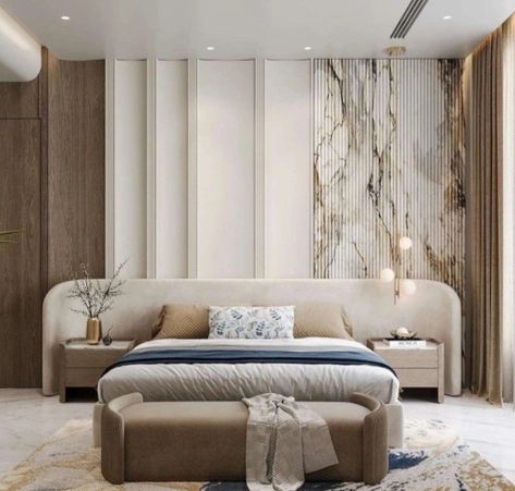 Curved Bedroom, Classic Bedroom Design, Luxury Bedroom Interior, Living Room Decor Tips, Bedroom Interior Design Luxury, Living Room Tv Unit Designs, Modern Bedroom Interior, Luxury Bedroom Design, Bedroom Panel