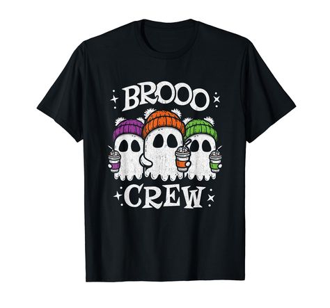 PRICES MAY VARY. This cute ghost girl boo crew group with ice coffee design is perfect for an easy matching group Halloween costume or anyone wanting to show their love for Halloween year round! Features ghosts wearing beanies graphic with "Brooo Crew" funny Halloween meme. Click the Spooky Season Halloween Gifts & Apparel brand link for more fun Halloween designs for kids & adults of all ages. Lightweight, Classic fit, Double-needle sleeve and bottom hem Ghost Coffee, Cute Ghosts, Ice Coffee, Womens Fall Dress, Coffee Design, Clean Shoes, Halloween T Shirt, Halloween Ghost, Print Pullover