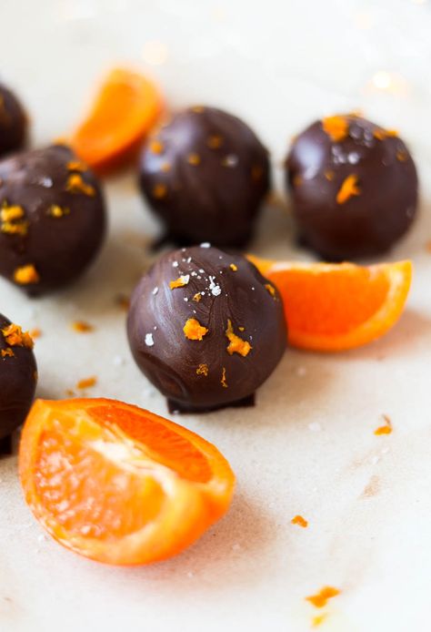 Vegan Dark Chocolate Orange Truffles - Fresh Water Peaches Chocolate Orange Truffles Recipe, Orange Truffles Recipe, Orange Truffles, Vegan Truffles, Healthy Dark Chocolate, Truffle Recipe Chocolate, Truffle Recipe, Raw Desserts, Healthy Sweets Recipes