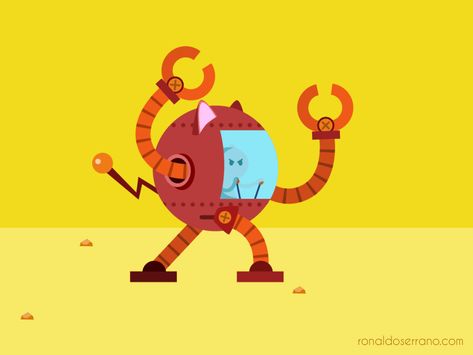 Robot Cat Madnesss by Ronaldo Serrano Robot Motion Graphic, Robot Animation, Houdini Vfx, Retro Manga, Optical Illusion Gif, Illusion Gif, Robot Cat, Motion Designer, Animation Reference