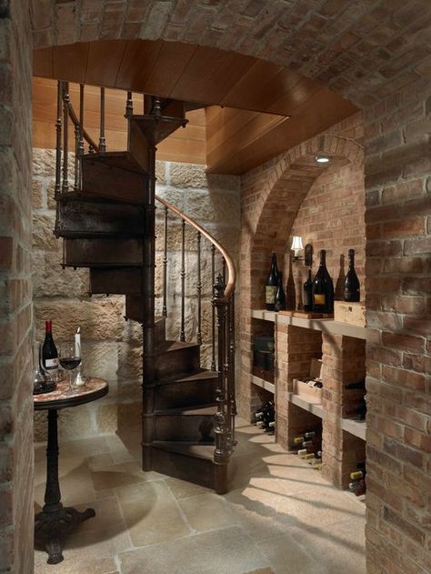 Spiral Wine Cellar, Wine Room Design, Wine Cellar Basement, Wine Cave, Home Wine Cellars, Root Cellar, Wine Cellar Design, Cellar Design, Basement Design Ideas