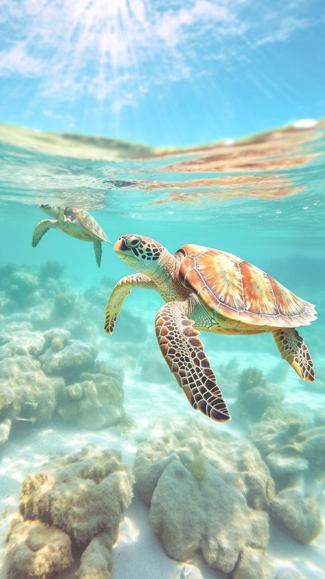 Sea Turtle Wallpaper, Sea Turtle Pictures, Turtle Wallpaper, Cute Summer Wallpapers, Ocean Pictures, Wallpaper Ipad, Pretty Landscapes, Ocean Vibes, Beautiful Ocean