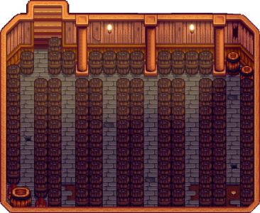 Cask - Stardew Valley Wiki Stardew Valley Bat Cave, Farm Cave Stardew, Stardew Valley Furnace, Stardew Valley Spring Calendar, Stardew Valley Animal Product Shed, Stardew Valley Automate, Stardew Valley Farms, Stardew Valley Layout, Stardew Valley Tips