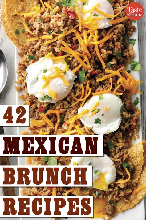 42 Mexican Brunch Recipes Breakfast Mexican, Brunch Ideas For A Crowd, Food Recipes Breakfast, Mexican Brunch, Brunch Appetizers, Breakfast Recipes Kids, Savory Breakfast Recipes, Mexican Appetizers, Mexican Breakfast Recipes